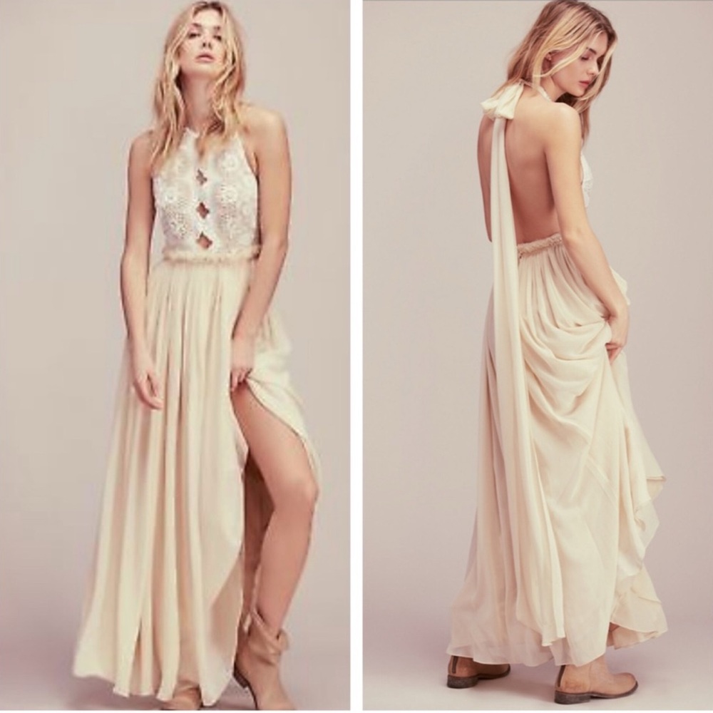 Free People Kristin's Limited Crochet Cutout Maxi Dress - Picture 1 of 16